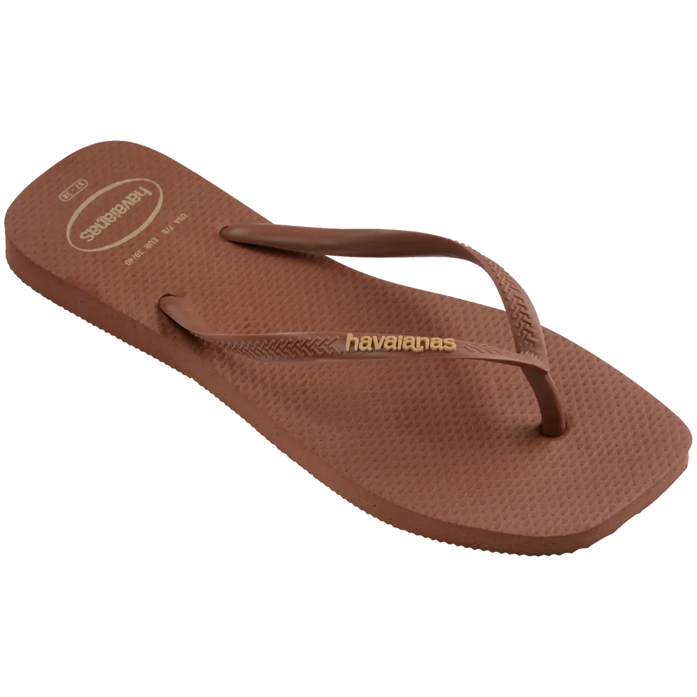 Women’s Slim Square Logo Pop Up Flip Flops