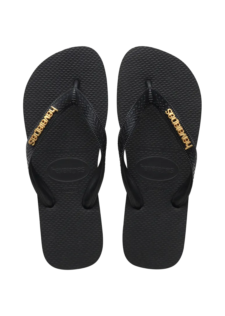 Women’s Top Logo Metallic Flip Flops
