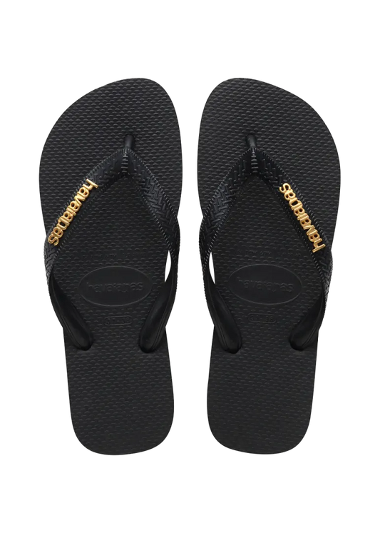 Women’s Top Logo Metallic Flip Flops