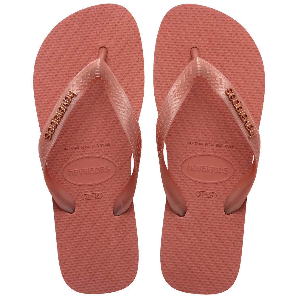 Women’s Top Logo Metallic Flip Flops