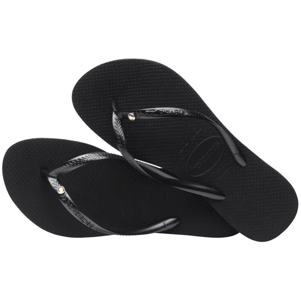 Women’s Slim Crystal Flip Flops