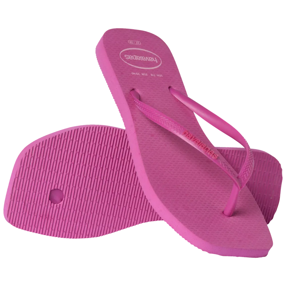 Women’s Slim Square Logo Pop Up Flip Flops