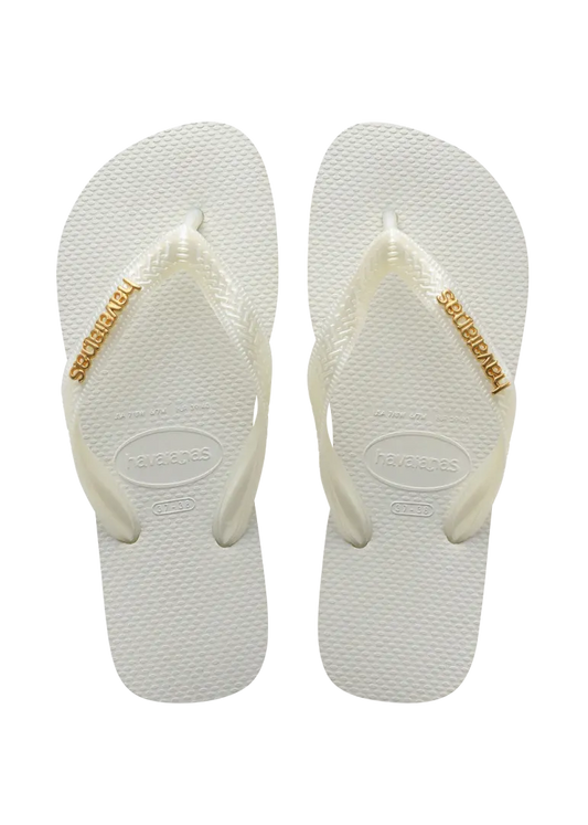 Women’s Top Logo Metallic Flip Flops