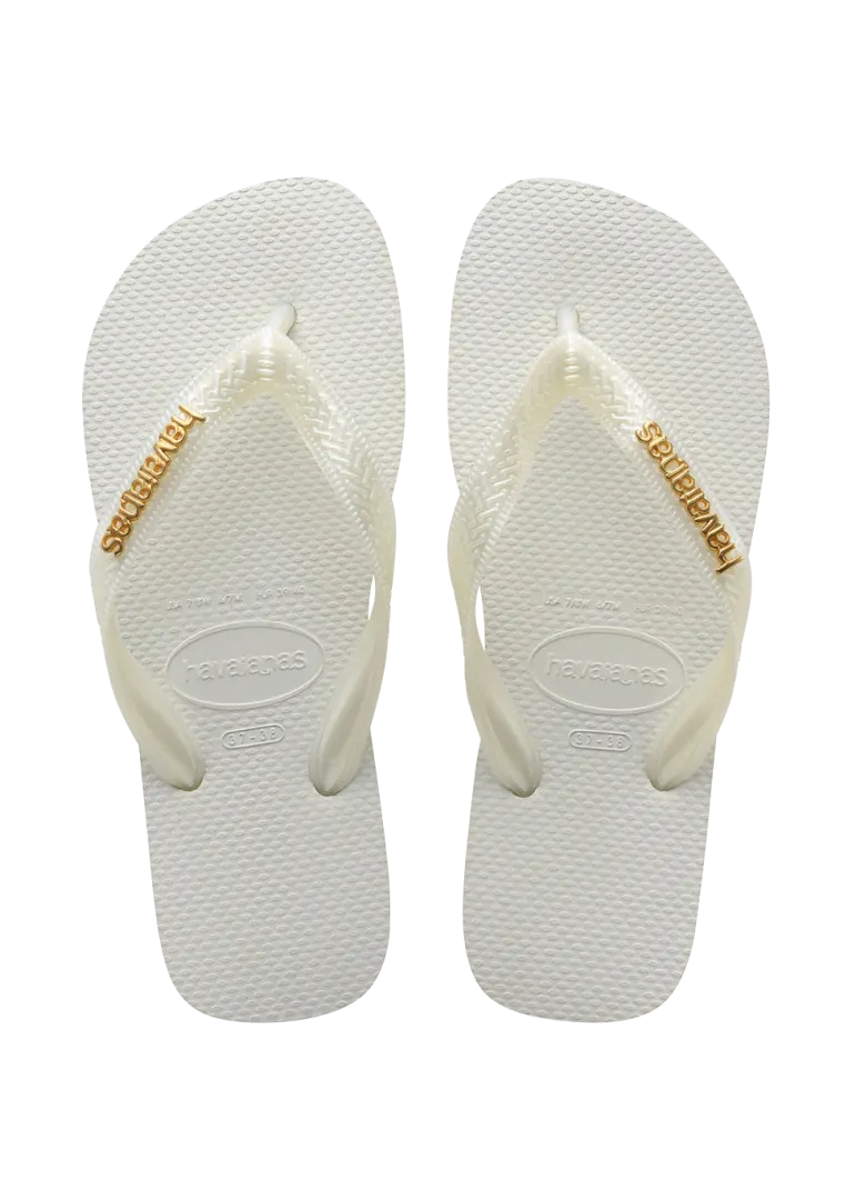 Women’s Top Logo Metallic Flip Flops