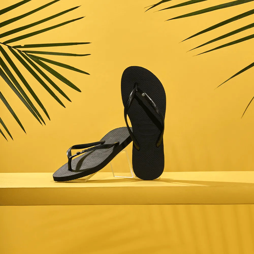 Women’s Slim Crystal Flip Flops