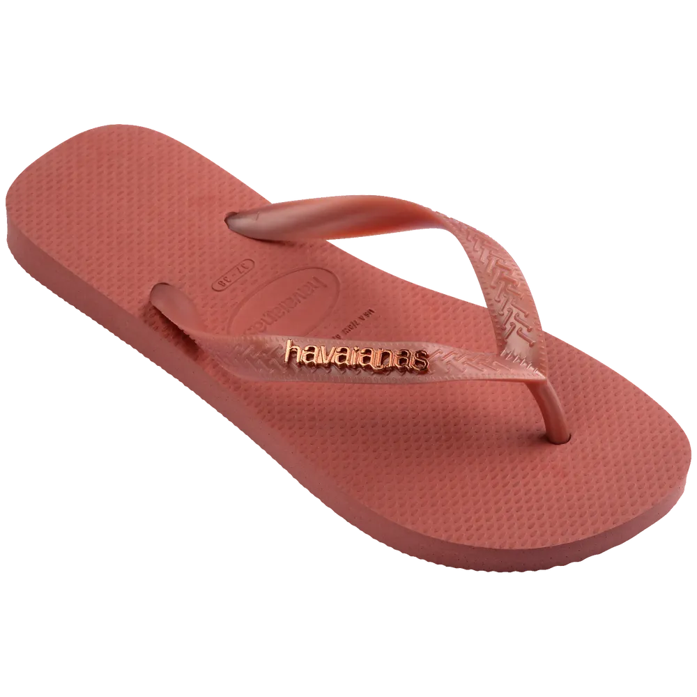 Women’s Top Logo Metallic Flip Flops