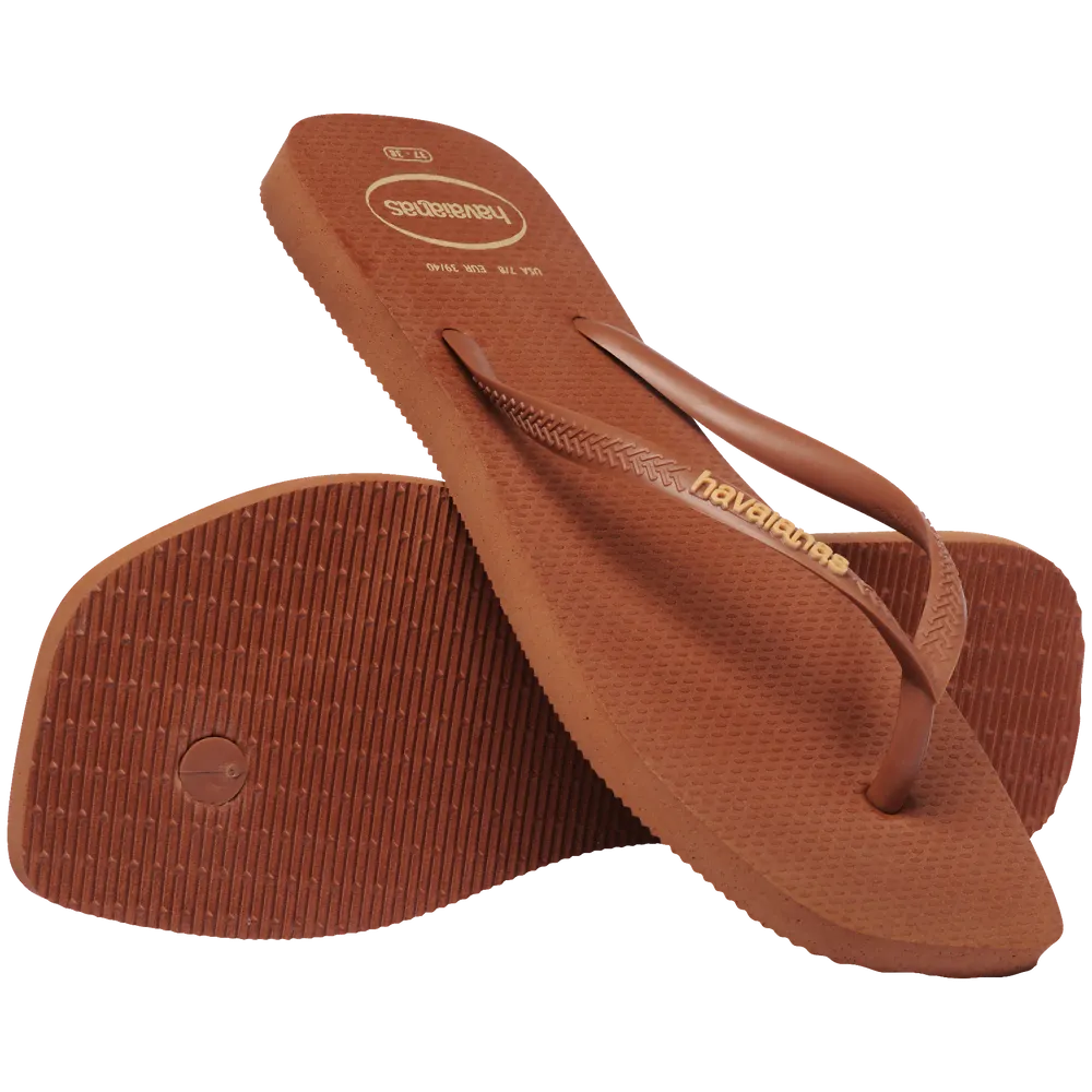 Women’s Slim Square Logo Pop Up Flip Flops