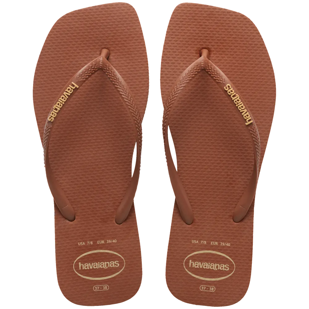 Women’s Slim Square Logo Pop Up Flip Flops