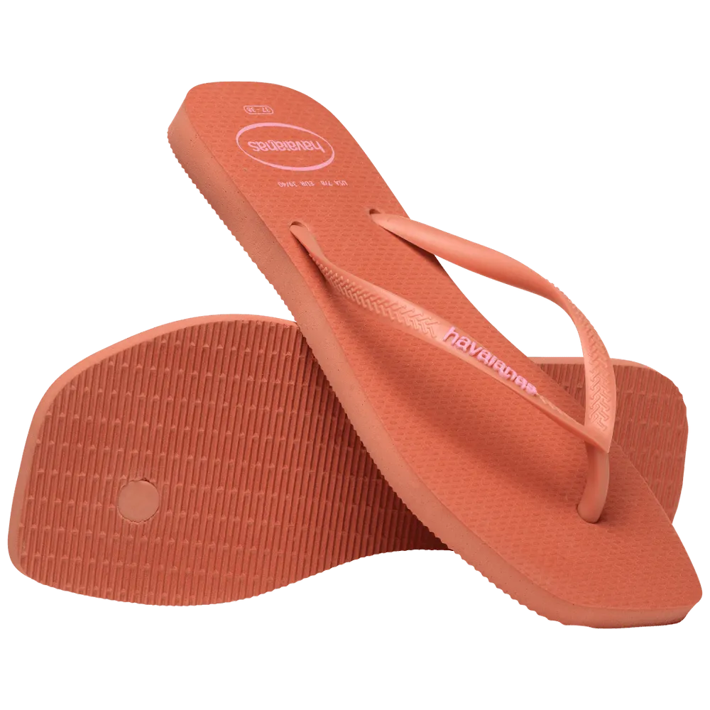 Women’s Slim Square Logo Pop Up Flip Flops