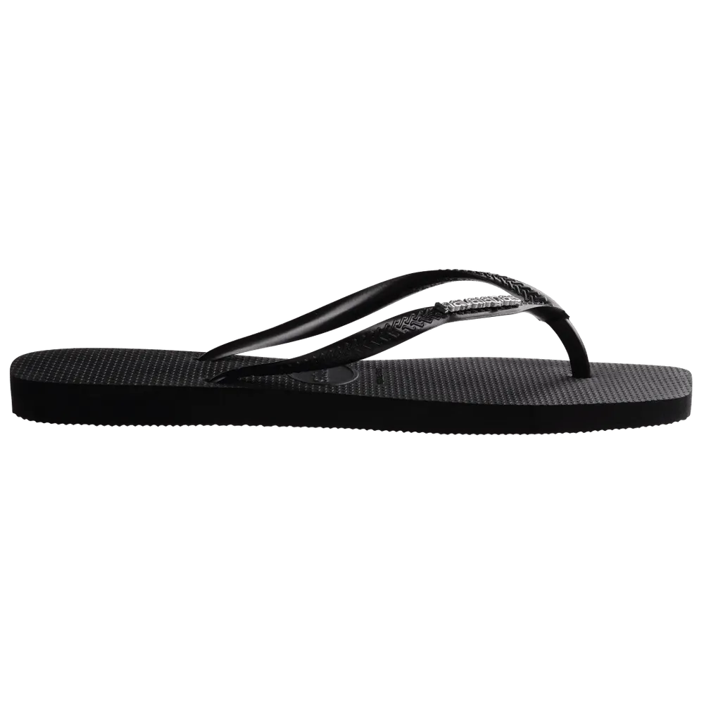 Women’s Slim Square Logo Metallic Flip Flops