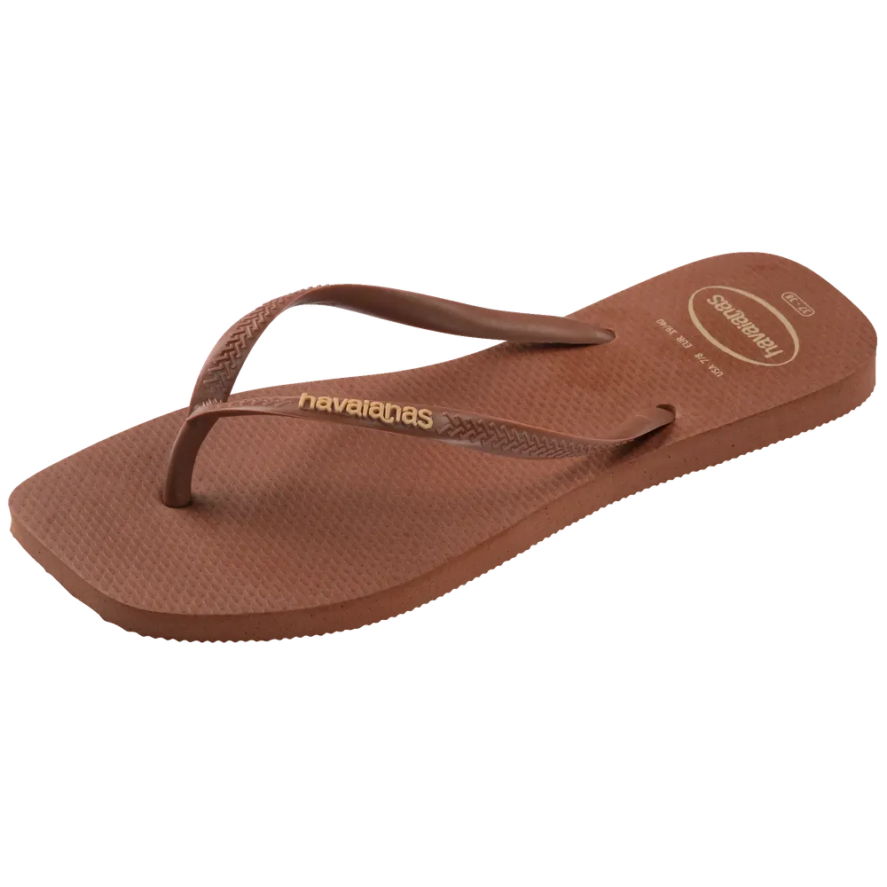 Women’s Slim Square Logo Pop Up Flip Flops