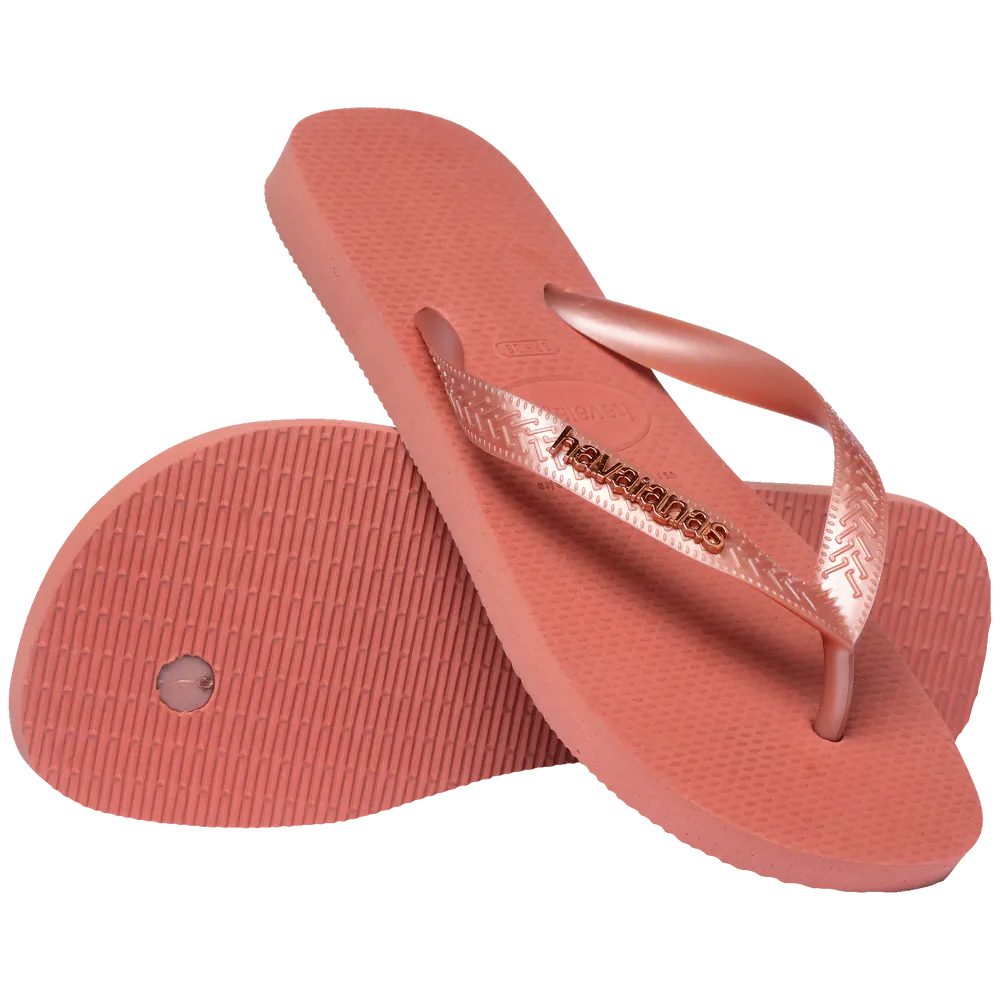Women’s Top Logo Metallic Flip Flops