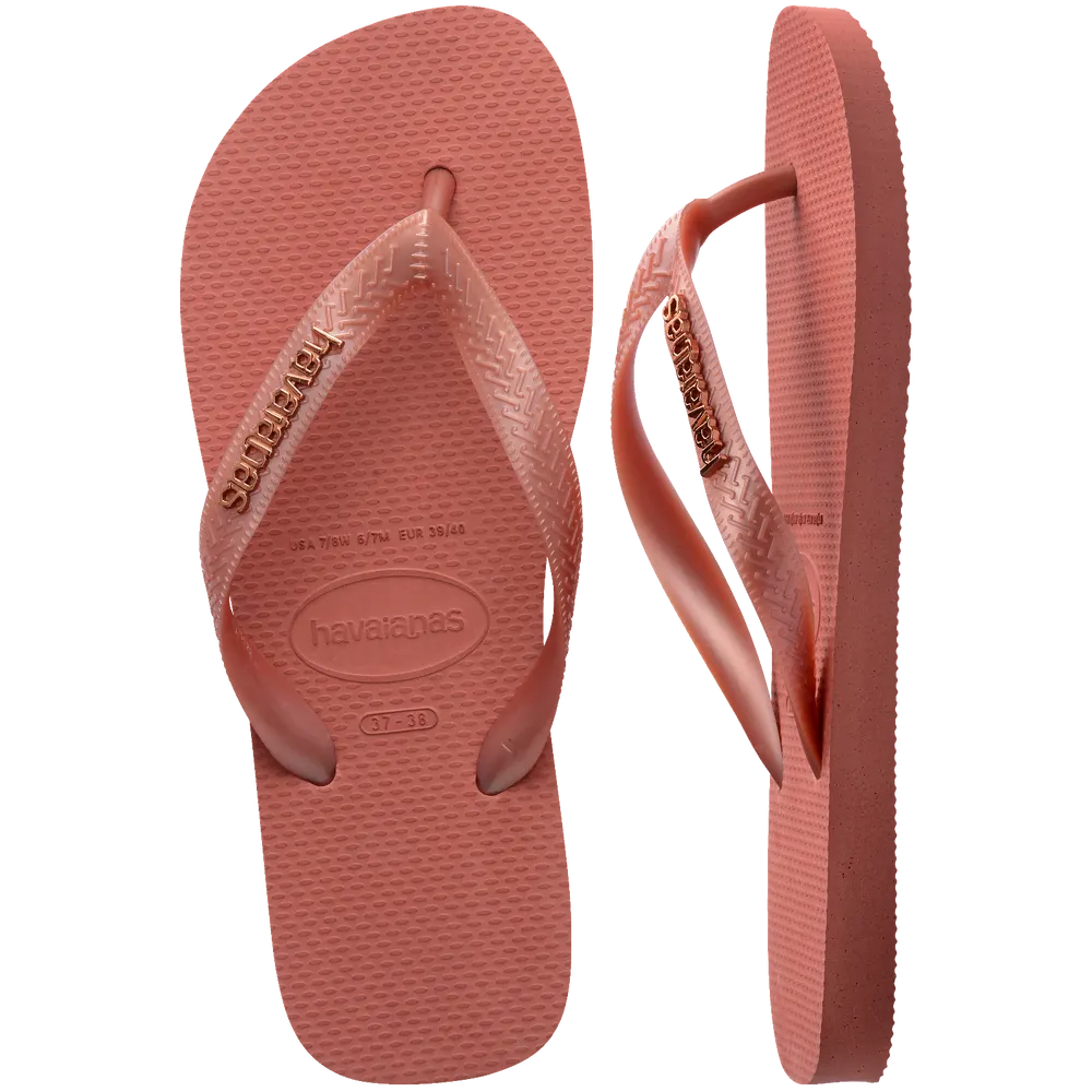 Women’s Top Logo Metallic Flip Flops