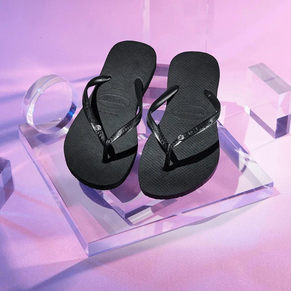 Women’s Slim Crystal Flip Flops