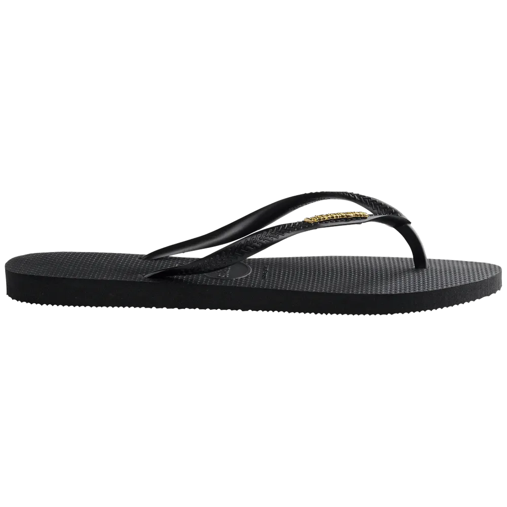 Women’s Slim Logo Metallic Flip Flops