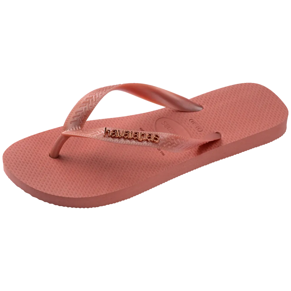 Women’s Top Logo Metallic Flip Flops