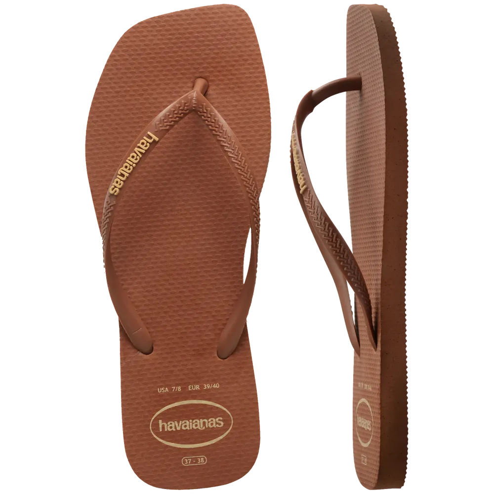 Women’s Slim Square Logo Pop Up Flip Flops